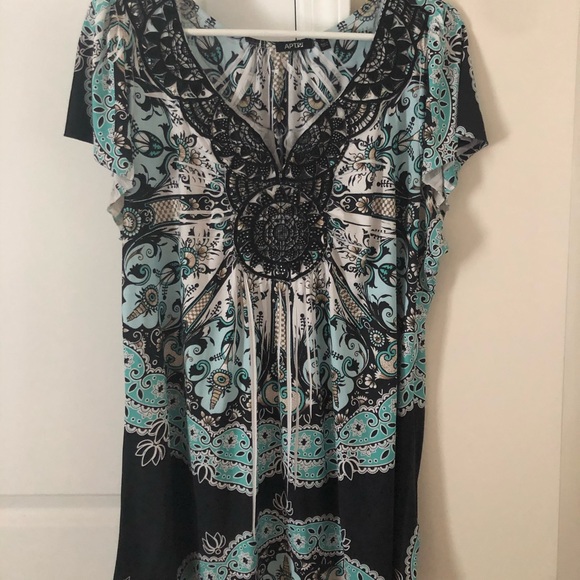 Apt. 9 Tops - Multicolored Short Sleeve Blouse